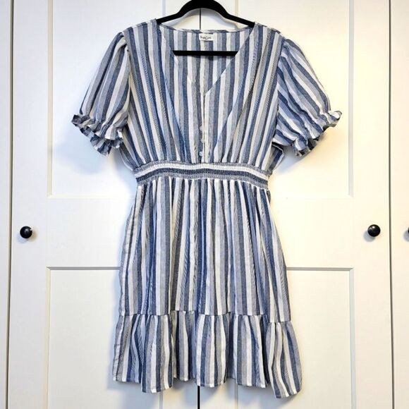 Sapphire striped blue and white dress, 3X - Picture 3 of 10